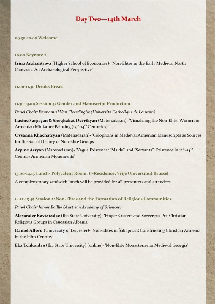 Day two programme. Text as above.